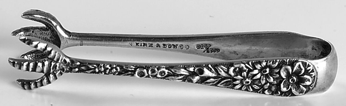 Repousse (Sterling, 1896, 925-1000) Bon Bon Tongs by Kirk Stieff-1