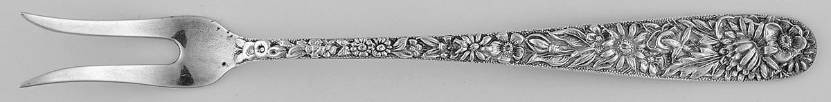 Repousse (Sterling, 1896, 925-1000) Lemon Fork, 2 Tine by Kirk Stieff-1
