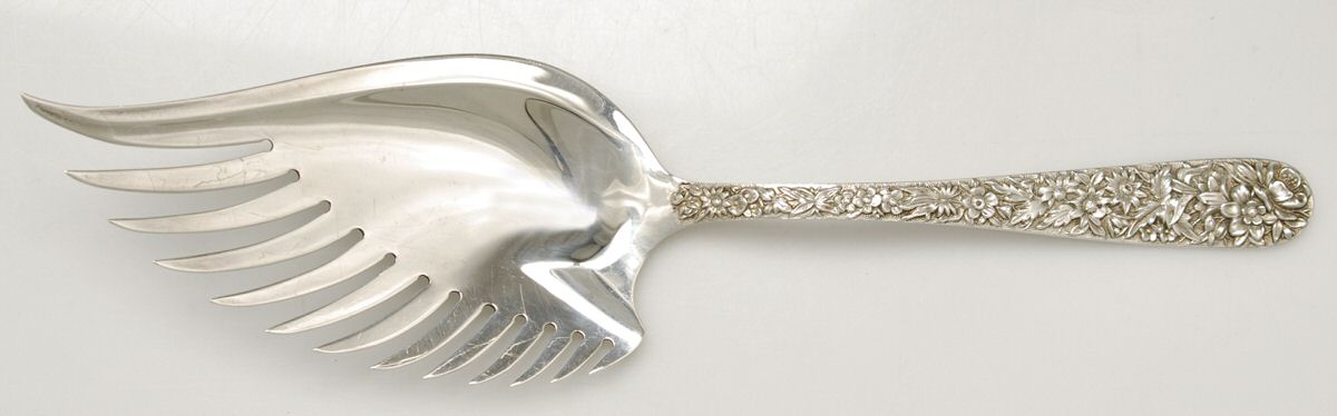 Repousse (Sterling, 1896, 925-1000) Solid Macaroni Server by Kirk Stieff-1