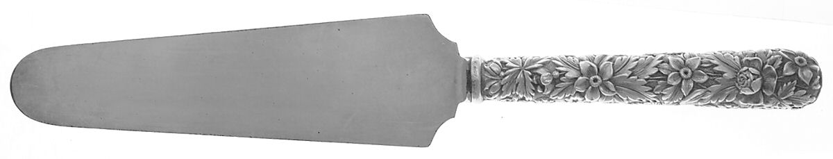 Repousse (Sterling, 1896, 925-1000) Cake Knife with Silverplate Blade by Kirk Stieff-1