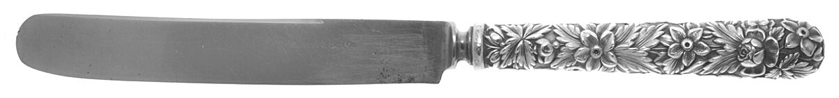 Repousse (Sterling, 1896, 925-1000) Old French Hollow Knife with Bolster by Kirk Stieff-1