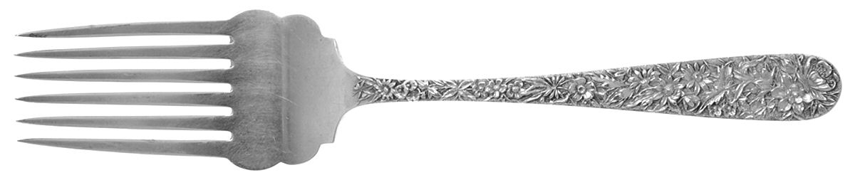 Repousse (Sterling, 1896, 925-1000) Solid Serving Fork by Kirk Stieff-1