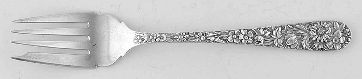 Repousse (Sterling, 1896, 925-1000) Individual Salad Fork by Kirk Stieff-1