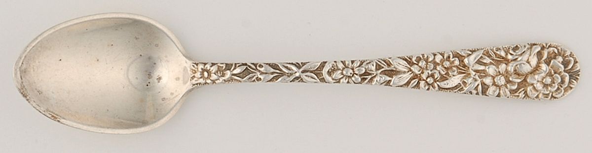 Repousse (Sterling, 1896, 925-1000) Demitasse Spoon by Kirk Stieff-1