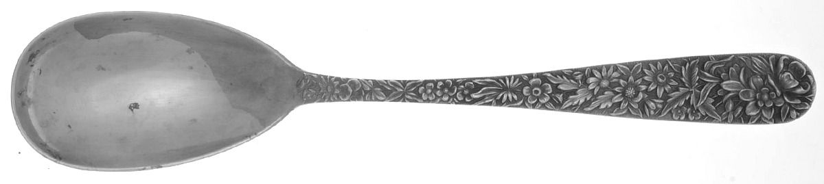 Repousse (Sterling, 1896, 925-1000) Medium Solid Serving Spoon by Kirk Stieff-1