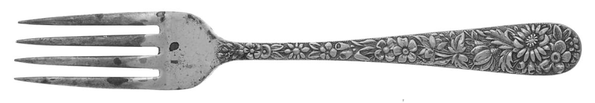 Repousse (Sterling, 1896, 925-1000) Youth Fork by Kirk Stieff-1
