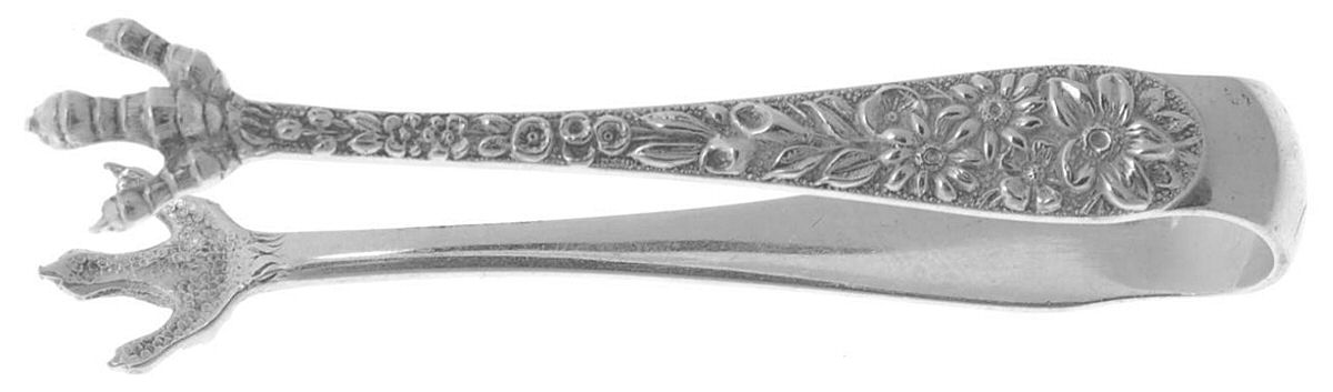 Repousse (Sterling, 1896, 925-1000) Bon Bon Tongs by Kirk Stieff-1