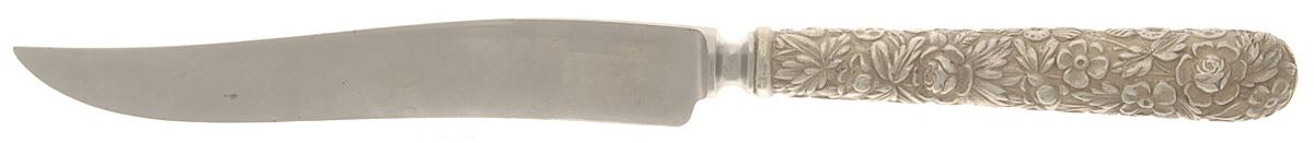 Repousse (Sterling, 1896, 925-1000) Small Steak Carving Knife with Stainless Blade by Kirk Stieff-1