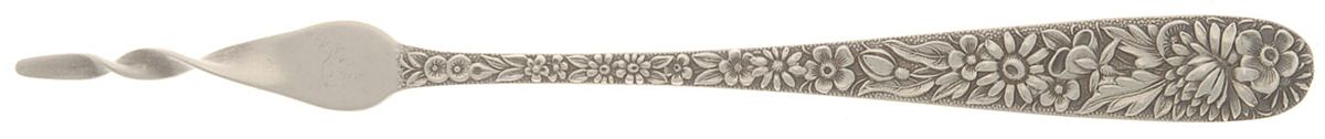 Repousse (Sterling, 1896, 925-1000) One Tine Butter Pick by Kirk Stieff-1