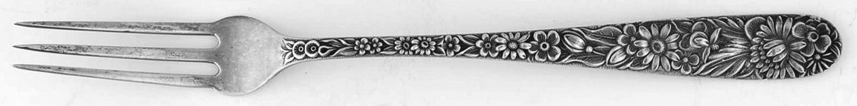 Repousse (Sterling, 1896, 925-1000) Individual Solid Fruit Fork by Kirk Stieff-1