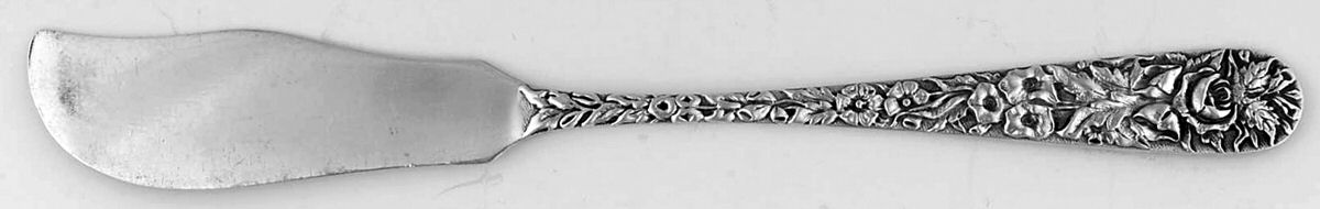 Repousse (Sterling, 1896, 925-1000) Individual Solid Fish Knife by Kirk Stieff-1