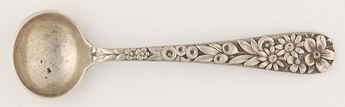 Repousse (Sterling, 1896, 925-1000) Master Salt Spoon by Kirk Stieff-1