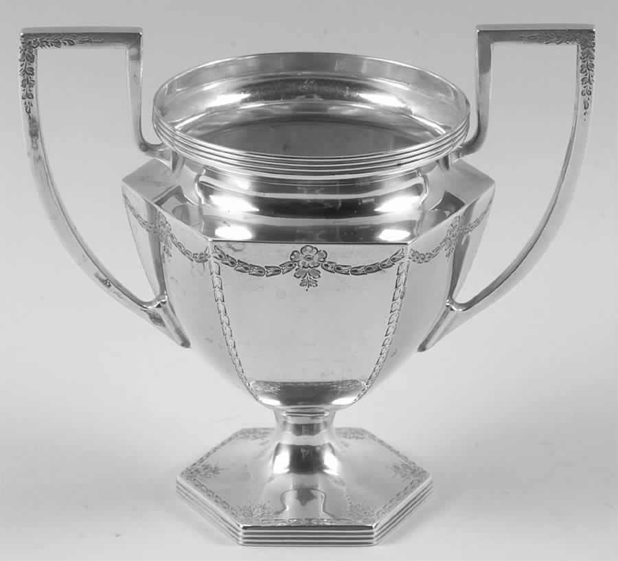 Puritan-Engraved (Sterling, 1922, Hollowware) Sugar Bowl & Lid by Kirk Stieff-1