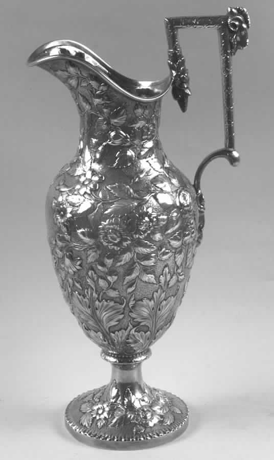 Repousse (Coin, Hollowware, No Landscape) Footed Ewer/Pitcher by Kirk Stieff-1