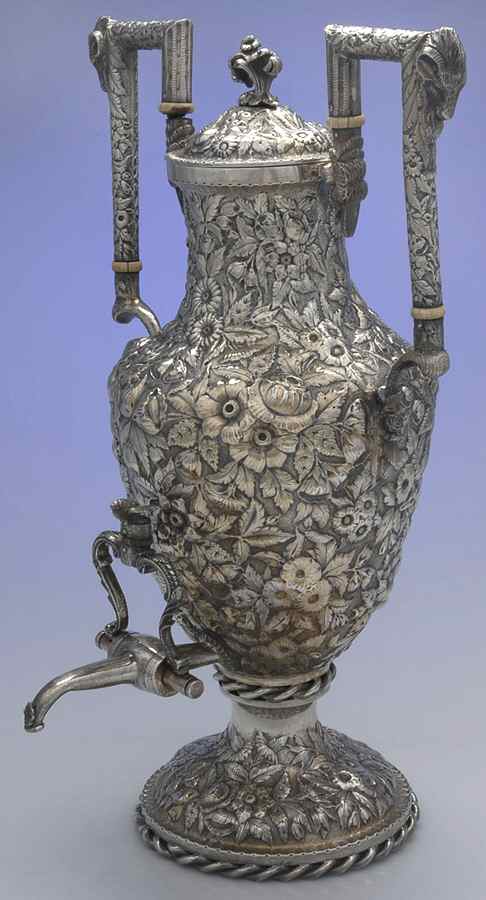 Repousse-Ram's Head (Coin, Full Chased) Coffee Urn by Kirk Stieff-1