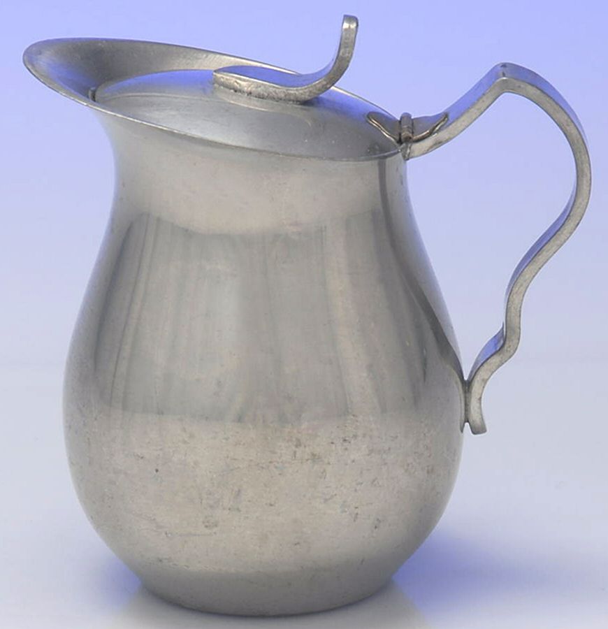 P48 (Pewter, Hollowware) Creamer & Hinged Lid by Kirk Stieff-1