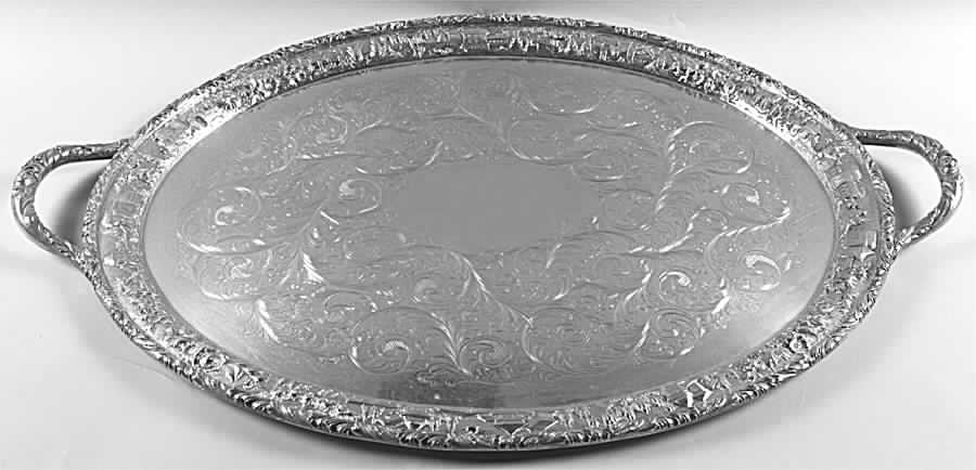 Repousse-Full Chsd-Landsc(925-1000) Large Waiter Tray by Kirk Stieff-1