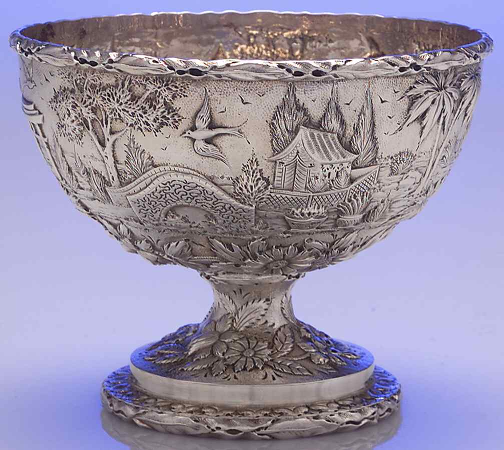 Repousse-Full Chsd-Landsc(925-1000) Waste Bowl by Kirk Stieff-1