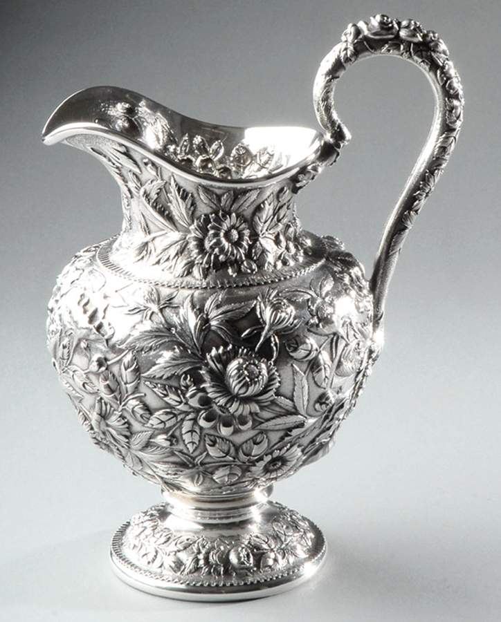 Repousse-Full Chased-Hand Chased Sterling Water Pitcher by Kirk Stieff-1