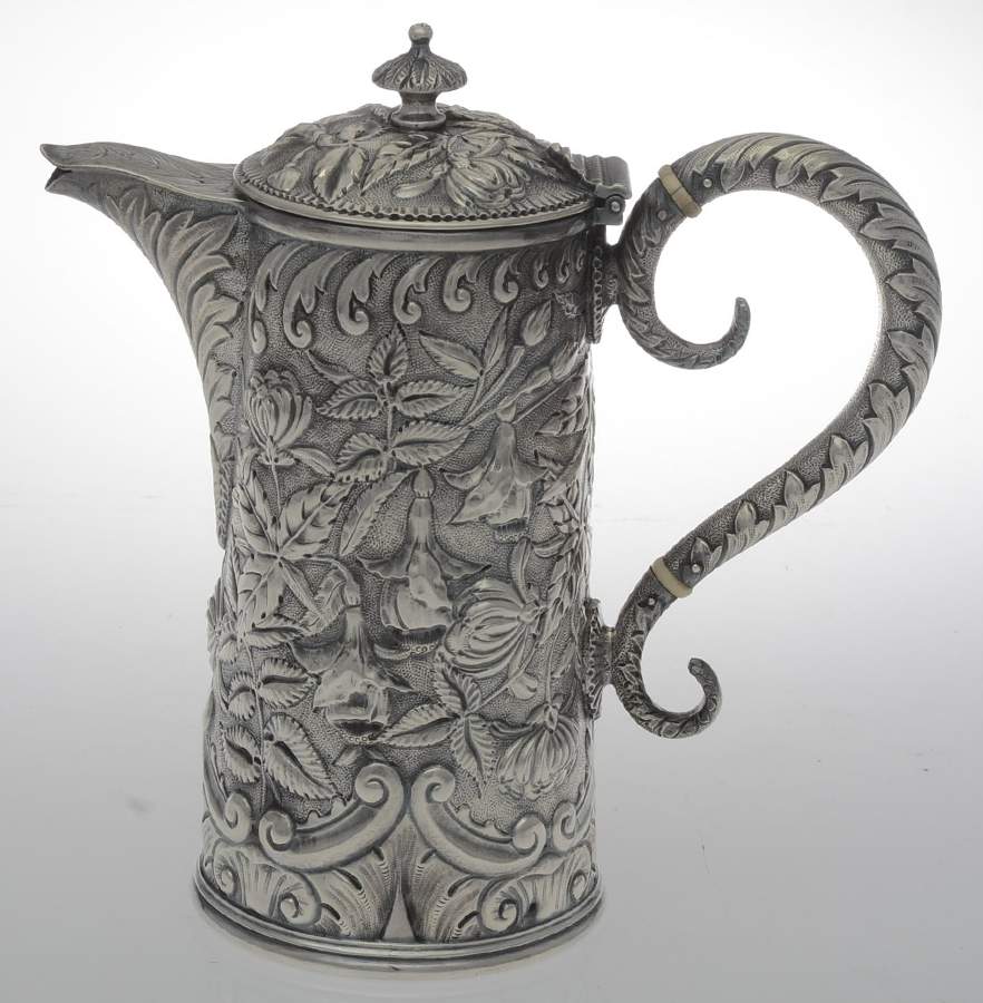 Repousse-Full Chased-Hand Chased 24 Oz Hot Water Pot by Kirk Stieff-1
