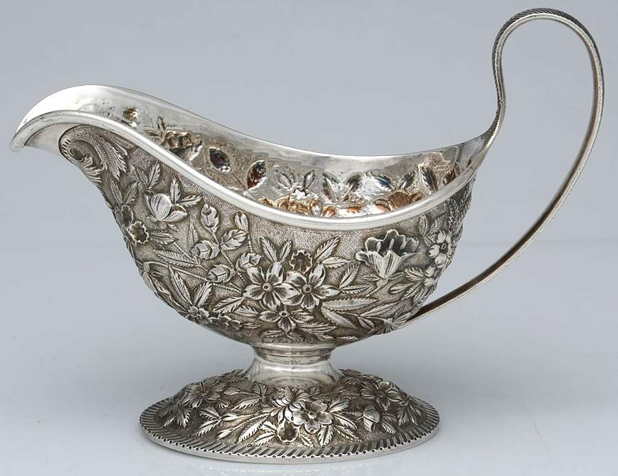 Repousse-Full Chased-Hand Chased Gravy Boat by Kirk Stieff-1