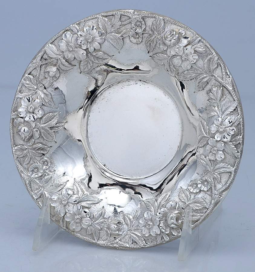 Repousse-Full Chased-Hand Chased 6" Bon Bon Bowl by Kirk Stieff-1
