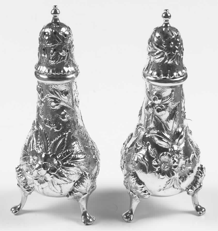 Repousse-Full Chased-Hand Chased Salt & Pepper Set by Kirk Stieff-1