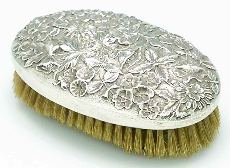 Repousse-Full Chased-Hand Chased Military Brush by Kirk Stieff-1