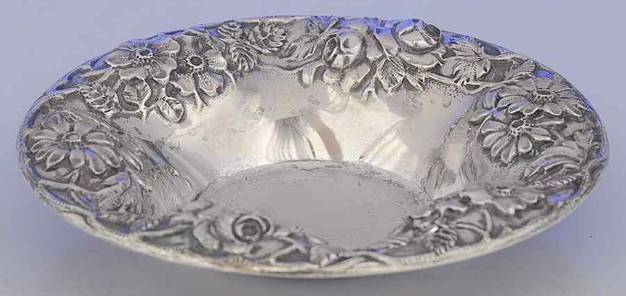 Repousse-Full Chased-Hand Chased 5" Bon Bon Bowl by Kirk Stieff-1