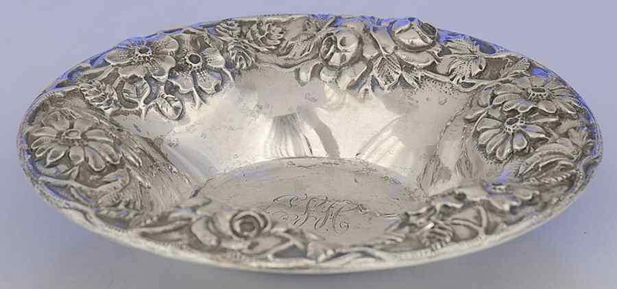 Repousse-Full Chased-Hand Chased 5" Bon Bon Bowl by Kirk Stieff-1