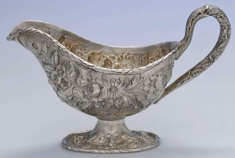Repousse-Full Chased-Hand Chased Gravy Boat No Underplate by Kirk Stieff-1