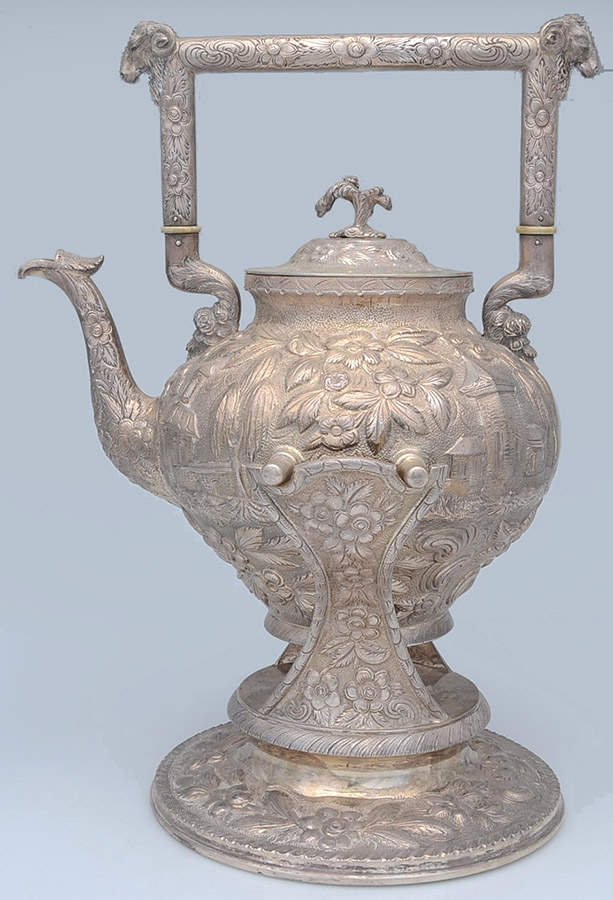 Castles (Sterling, Hollowware) Kettle, Stand & Burner by Kirk Stieff-1