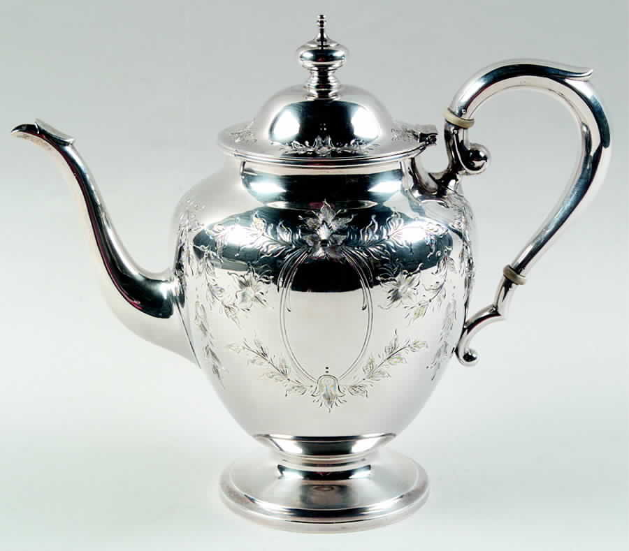 Primrose (Sterling, Hollowware) Teapot by Kirk Stieff-1