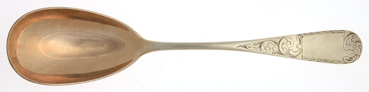 Mayflower (Coin) Large Solid Serving Spoon by Kirk Stieff-1