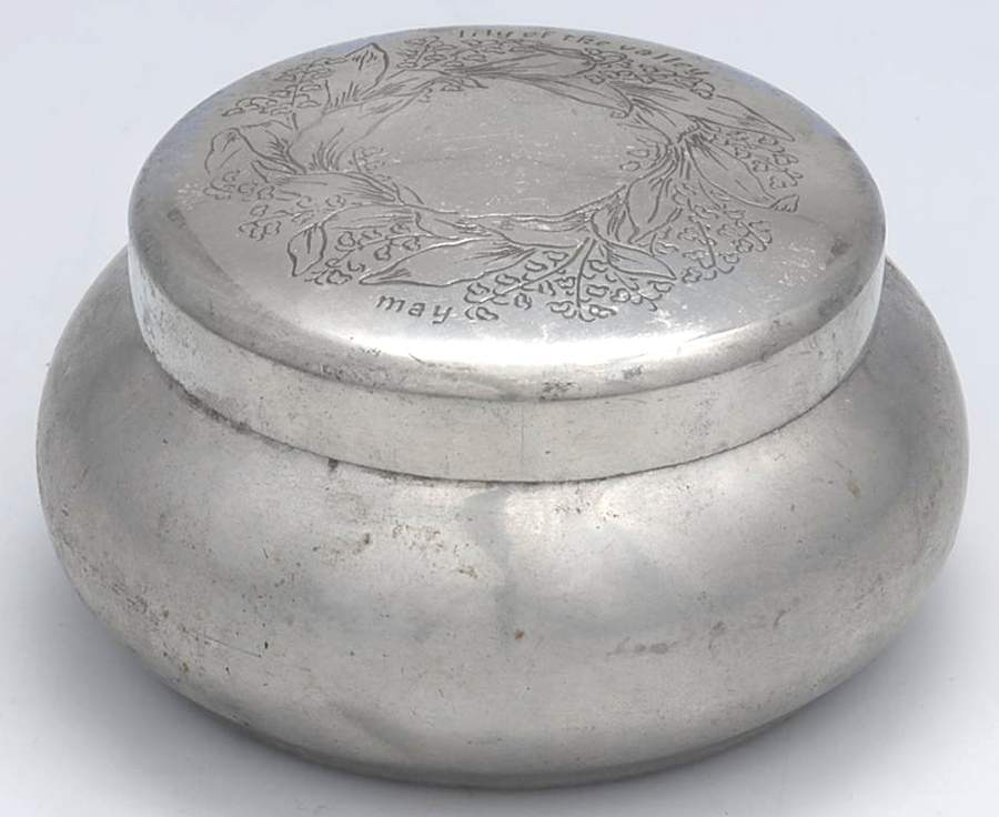 Flower of the Month (Pewter, Hollowware) Covered Box by Kirk Stieff-1