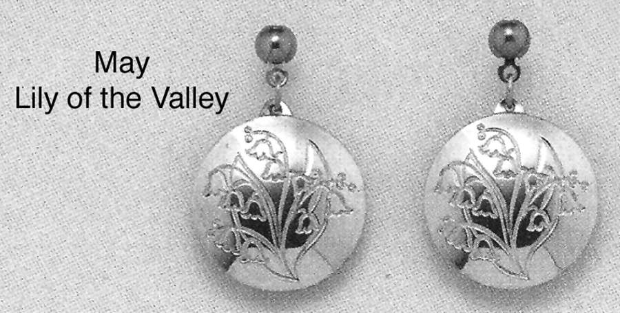 Flower of the Month (Pewter, Hollowware) Earring by Kirk Stieff-1
