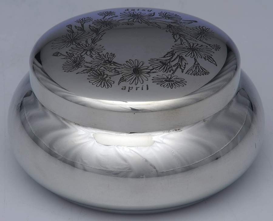 Flower of the Month (Pewter, Hollowware) Covered Box by Kirk Stieff-1