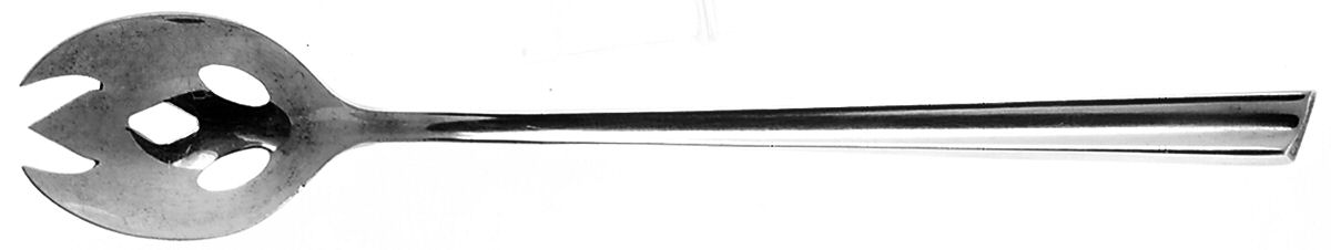 Personna (Sterling, 1959, Satin) Pierced Bowl Short Handle Olive Spoon by Kirk Stieff-1
