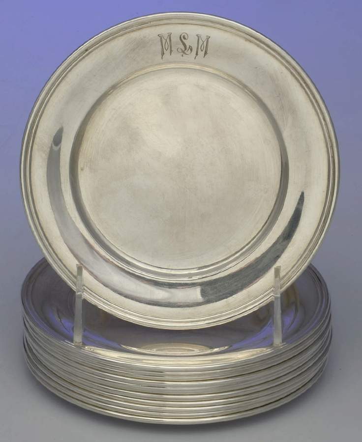 58 (Sterling, Hollowware) Bread & Butter Plate - Set of 12 by Kirk Stieff-1