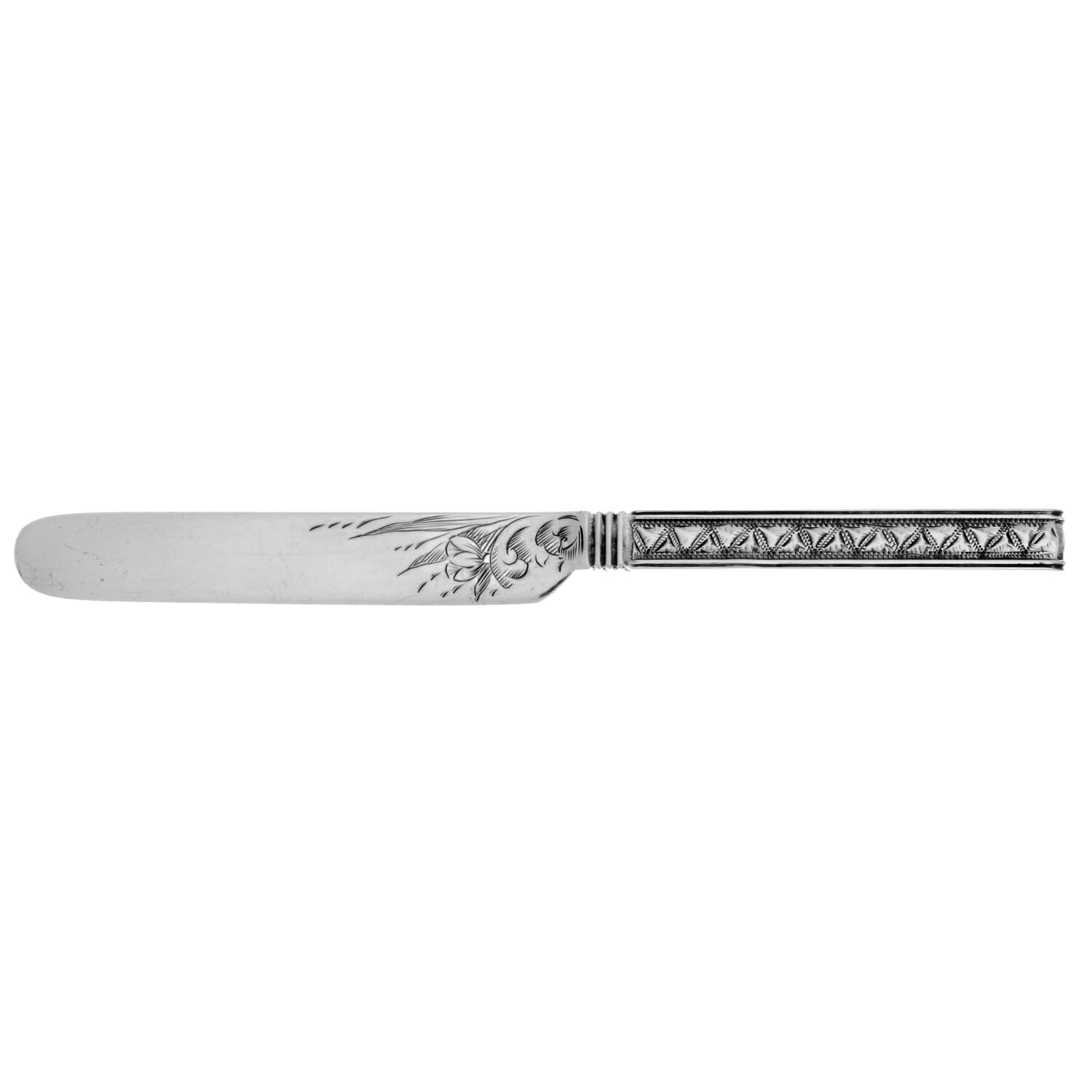 KIS14 (Coin) Individual Solid Fruit Knife w/Bright Cut by Kirk Stieff-1