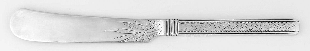 KIS14 (Coin) Flat Handle Bright Cut Master Butter by Kirk Stieff-1