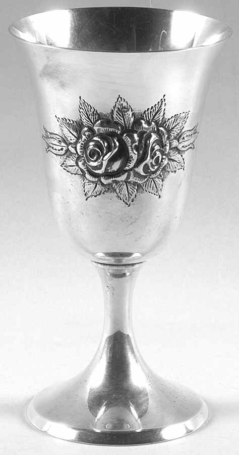 Stieff Rose (Sterling, 1892, Hollowware) Sterling Chased Water Goblet by Kirk Stieff-1