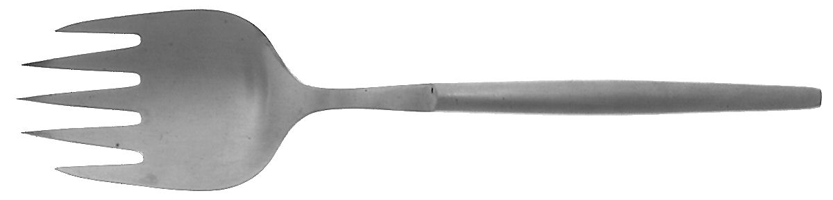 KLD1 (Stainless) Solid Salad Serving Fork by Kalmar Design (Italy)-1