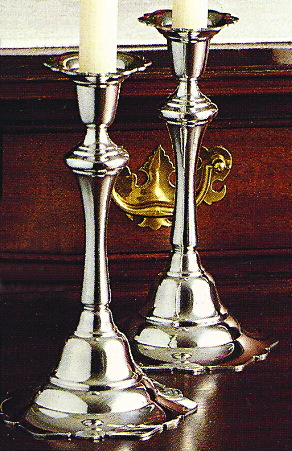 Capella (Pewter, Hollowware) 8" Candlestick by Kirk Stieff-1