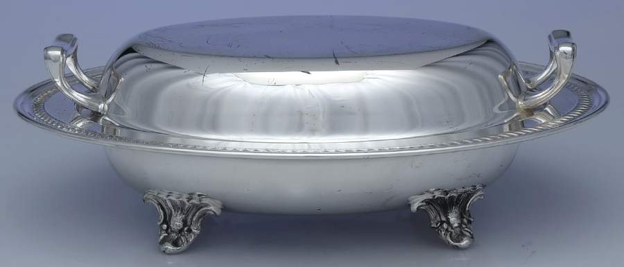 Silverplate Hollowware Plated Divided Double Vegetable Bowl by Kent Silversmiths-1