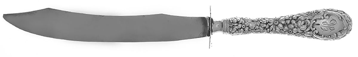 Stieff Rose (Sterling, 1892, No Monograms) Large Stainless Blade Roast Carving Knife by Kirk Stieff-1