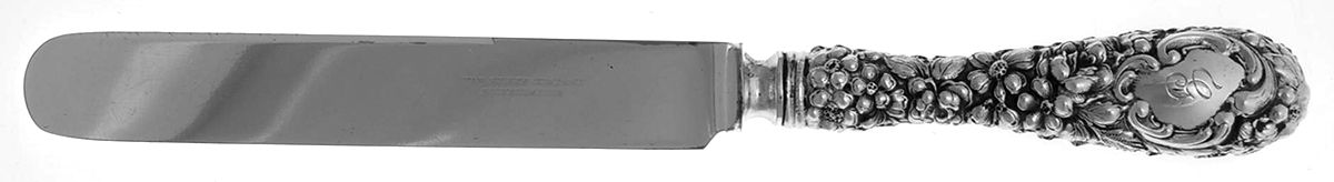 Stieff Rose (Sterling, 1892, No Monograms) Full Repousse Old French Hollow Knife by Kirk Stieff-1