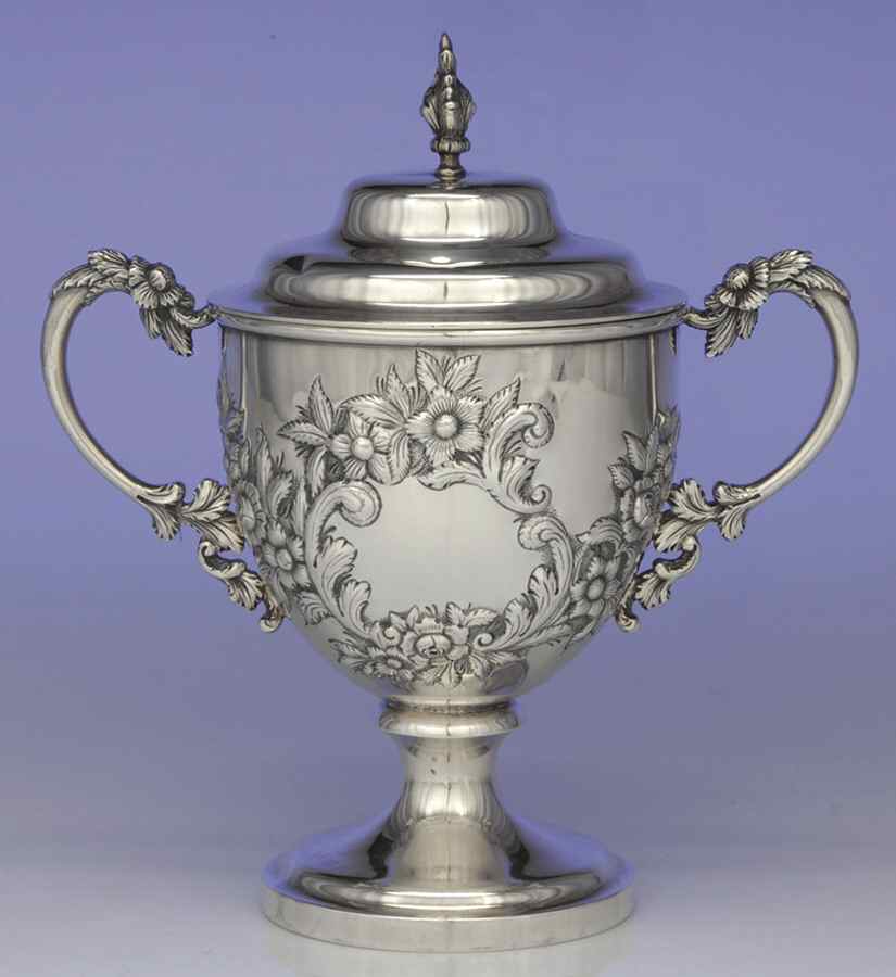 Repousse-Partial Chased-Flrl(1463, S.Kirk&SInc) Sugar Bowl & Lid by Kirk Stieff-1