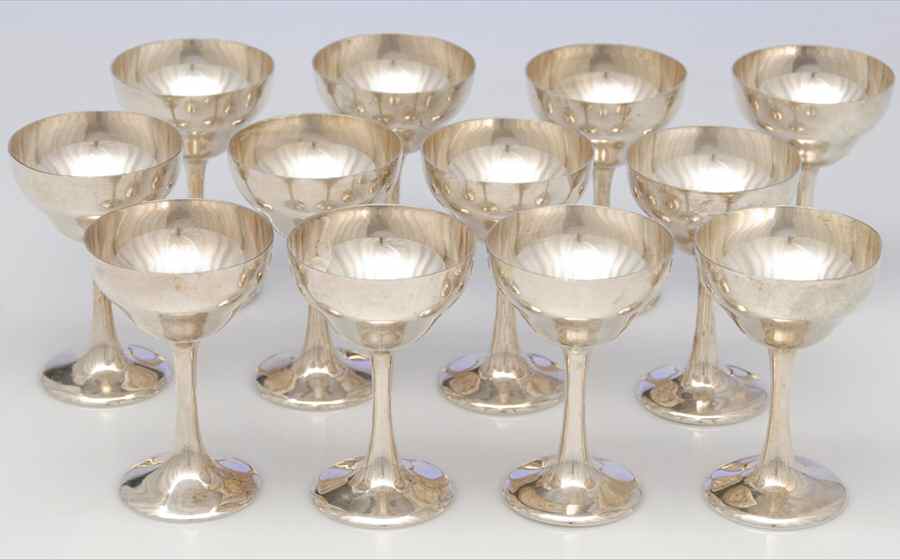 165c (Sterling, Hollowware) Liquor Cocktail (Set of 12) by Kirk Stieff-1