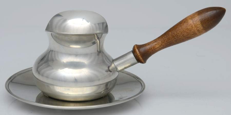 P55 (Pewter, Hollowware) Pipkin & Tray by Kirk Stieff-1